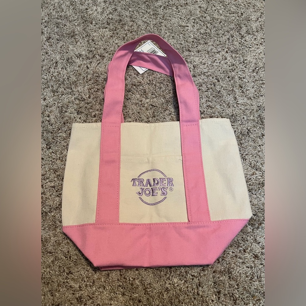 Mini pink trader joe’s tote